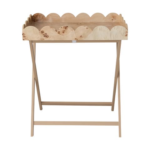 Folding Table with Removable Scalloped Tray