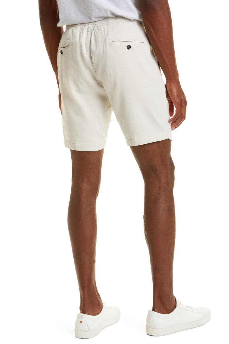Men's Drawstring Waist Linen Blend Shorts, Alternate, color, SAND