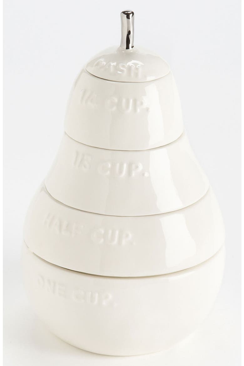 Rae Dunn by Magenta 'White Pear' Measuring Cups, Main, color, WHITE