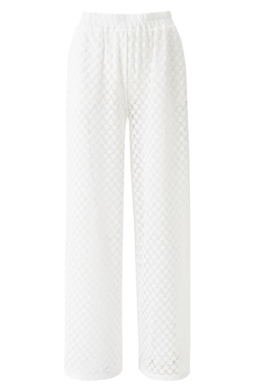 Melissa Odabash Adi Open Knit Straight Leg Cover-up Pants In White