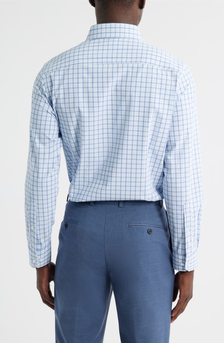 Mizzen+Main Leeward Trim Fit Plaid Performance Button-Up Shirt, Alternate, color, Cloud Blue Miles Plaid