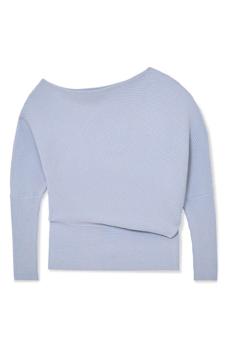 Reiss Lorna One-Shoulder Rib Sweater, Alternate, color, Blue