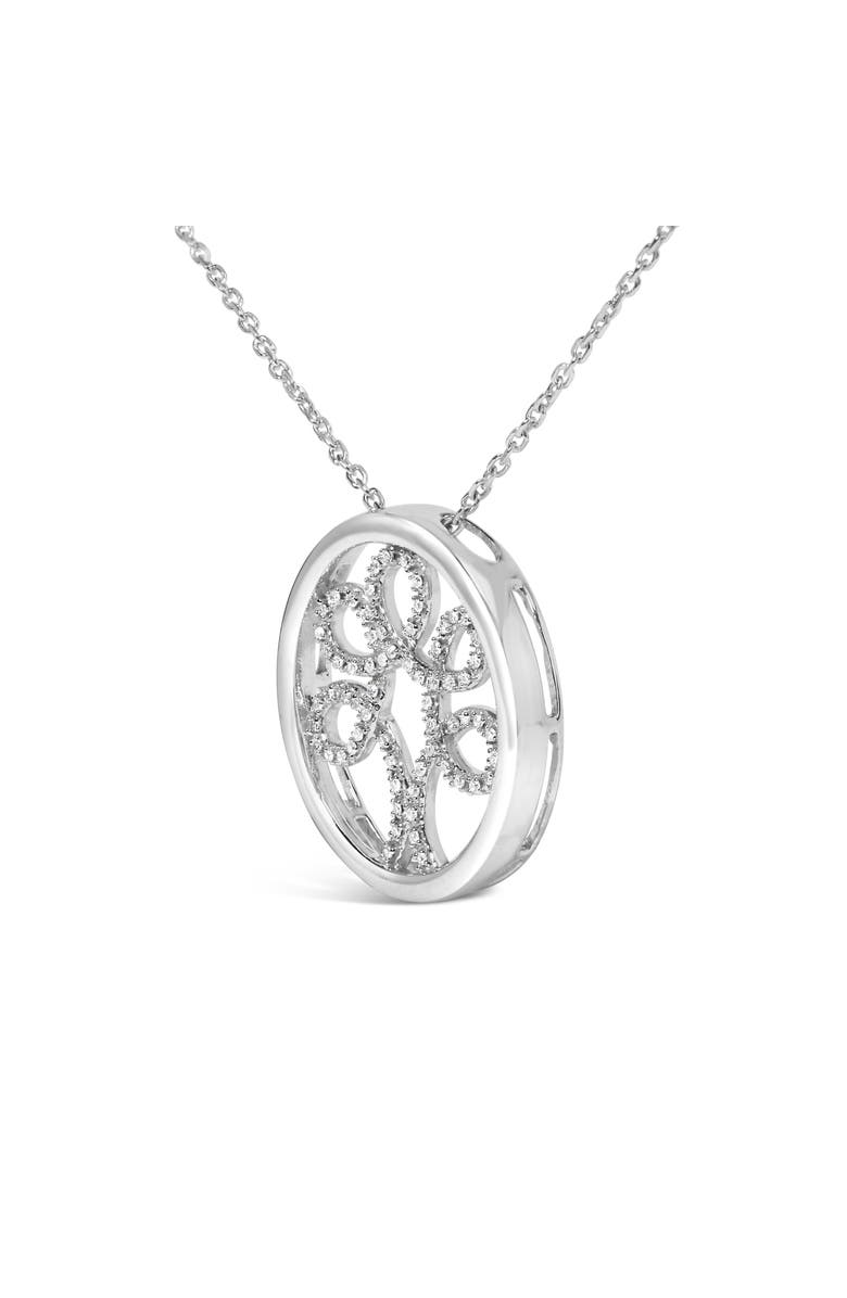 Haus of Brilliance Silver 1/10 Cttw Diamond Tree of Life Pendant Necklace, Alternate, color, White