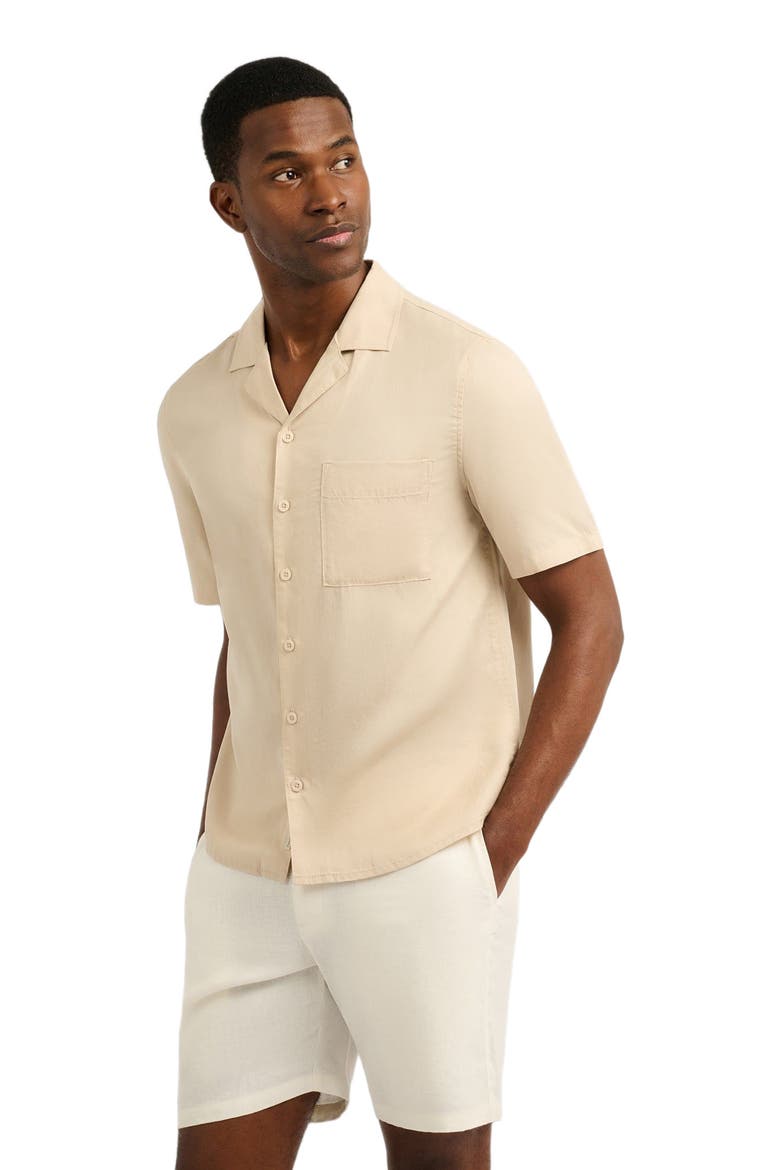 Lyocell Vacation Shirt, Alternate, color, STONE