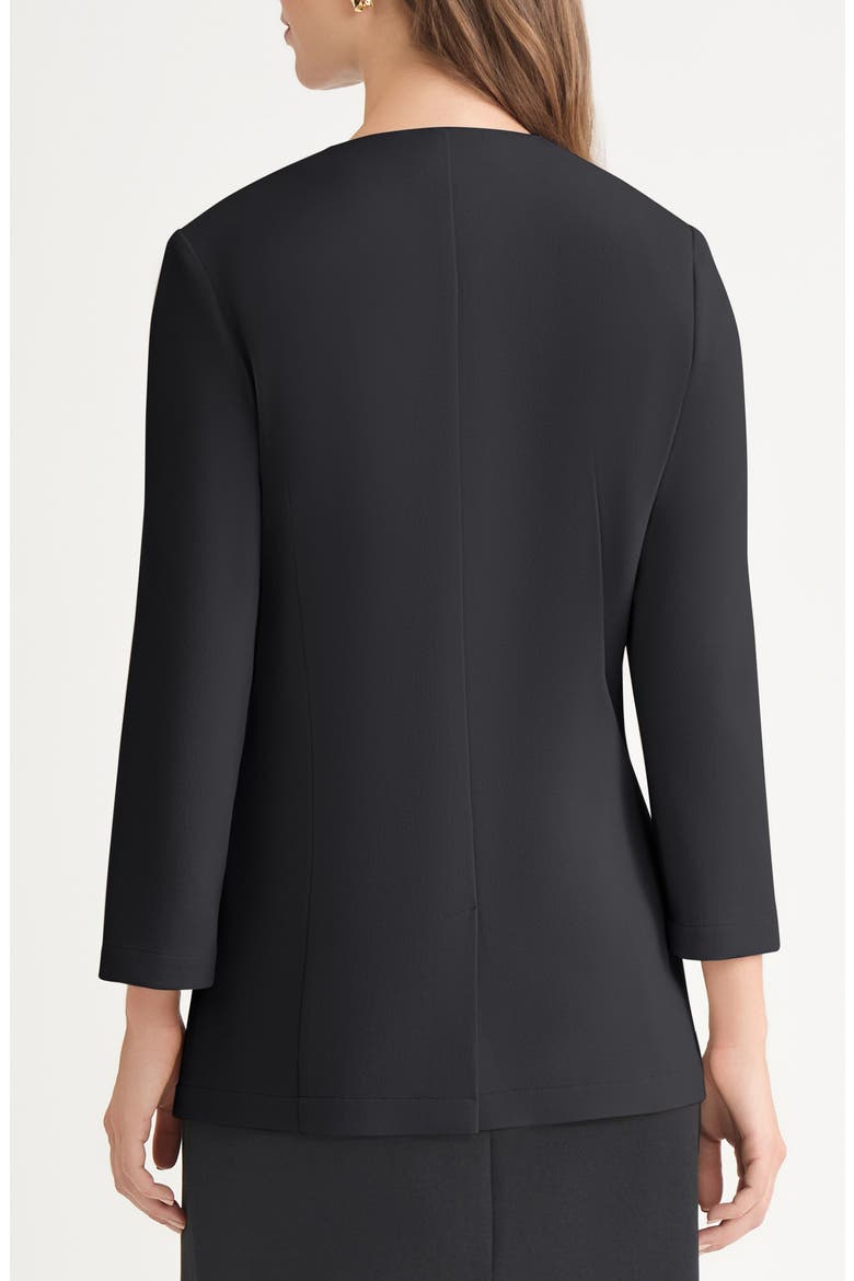 Tailored Slit Cuff Crepe Jacket, Alternate, color, BLACK