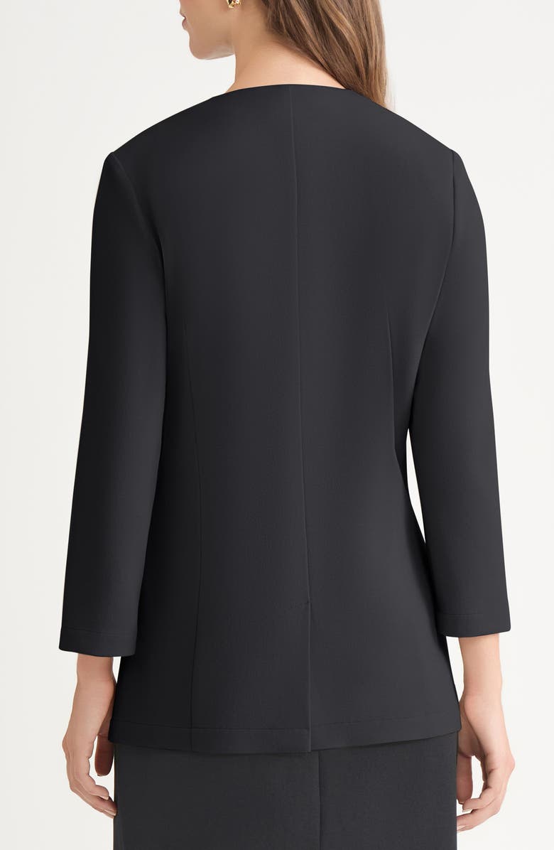 Ming Wang Tailored Slit Cuff Crepe Jacket, Alternate, color, Black