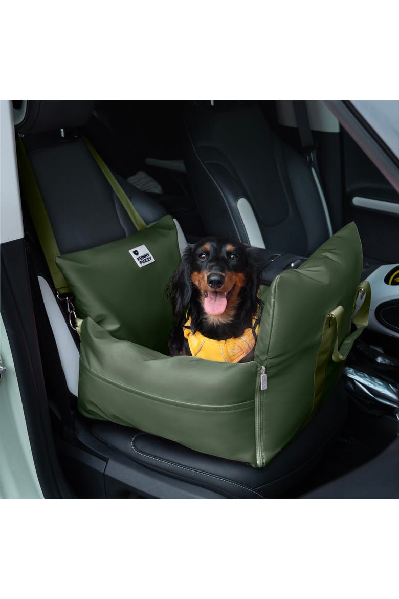 First Class Waterproof Dog Car Seat Bed, Alternate, color, Olive Green