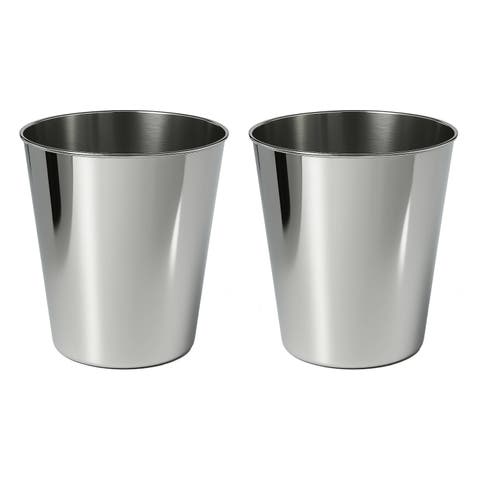 Nolan Modern Classic Smooth Steel 2 Gal Waste Bin (Set of 2)
