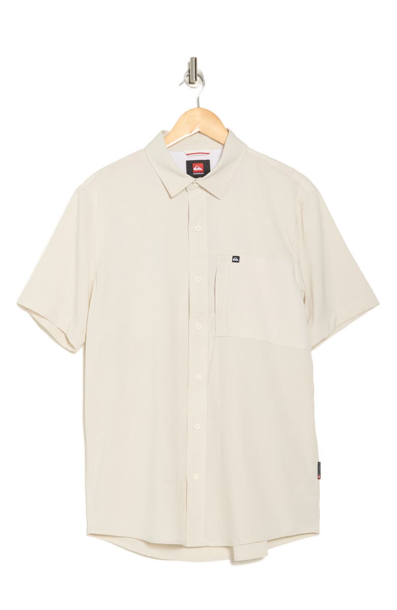 Quiksilver Beckham Short Sleeve Button-Up Shirt, Alternate, color, Silver Birch