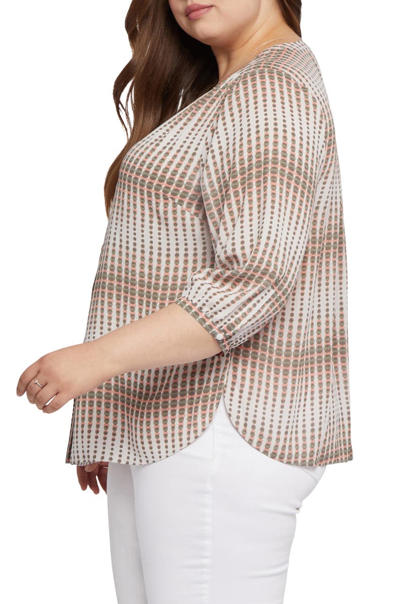 NYDJ Semisheer Pintuck Blouse, Alternate, color, Desert Oracle