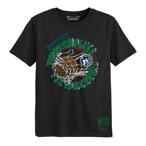Preschool Mitchell & Ness Black Minnesota Timberwolves In The Net T-Shirt