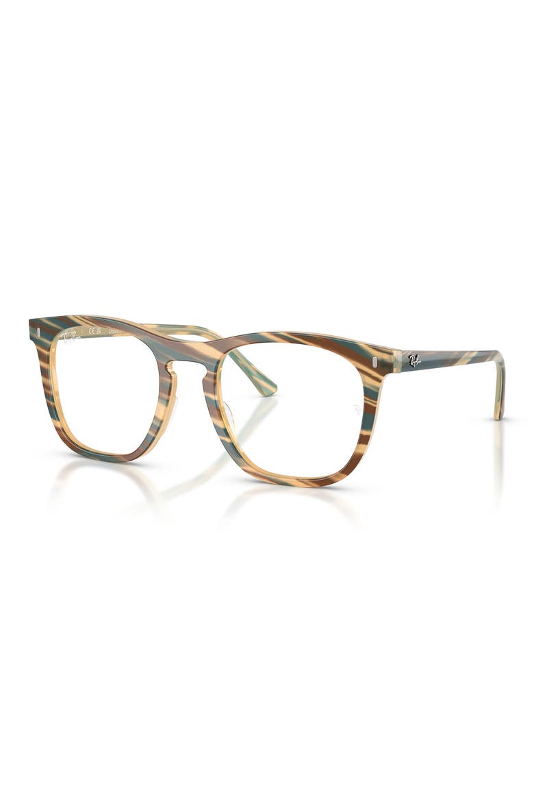 RB2210VF 53mm Square Optical Glasses, Alternate, color, BROWN
