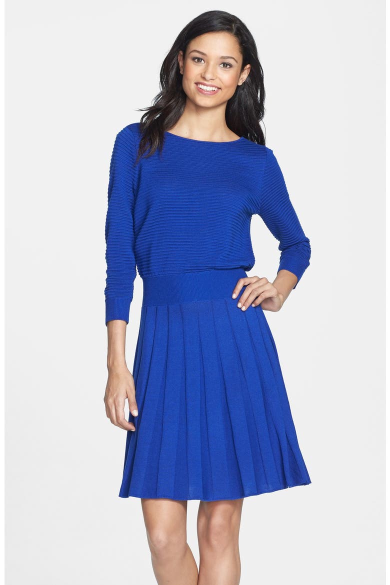 Knit Blouson Dress, Main, color, COBALT
