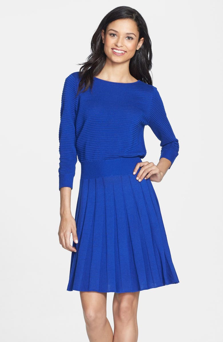 Eliza J Knit Blouson Dress, Main, color,