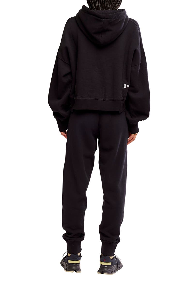 Free People FP Movement Undefeated Cotton Blend Hoodie & Jogger Set, Alternate, color, Black Combo
