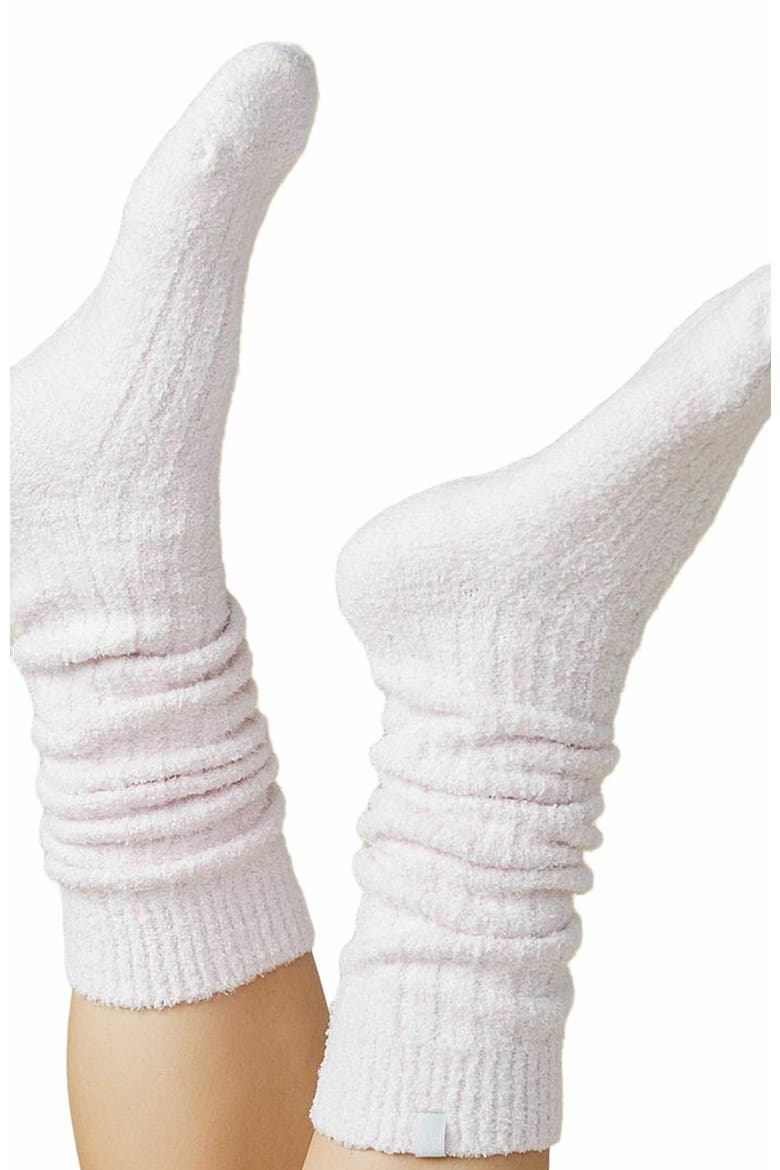 Marshmallow Slouchy Socks with Grippers, Alternate, color, Heather Blush Pink