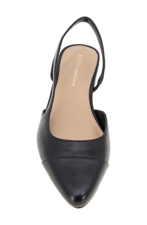Bcbgeneration Womens Solid Faux Leather Slingback Heels In Black-black