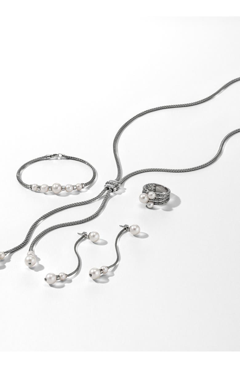 John Hardy JH Essentials Pearl Station Bracelet, Alternate, color, Silver/ Pearl