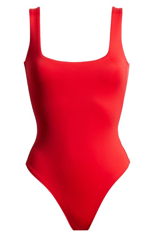 Good American Modern Tank Thong Bodysuit In Grenadine003