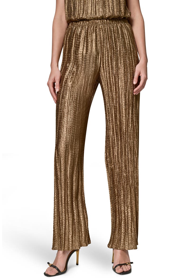 Pleated Wide Leg Pants, Main, color, GOLD