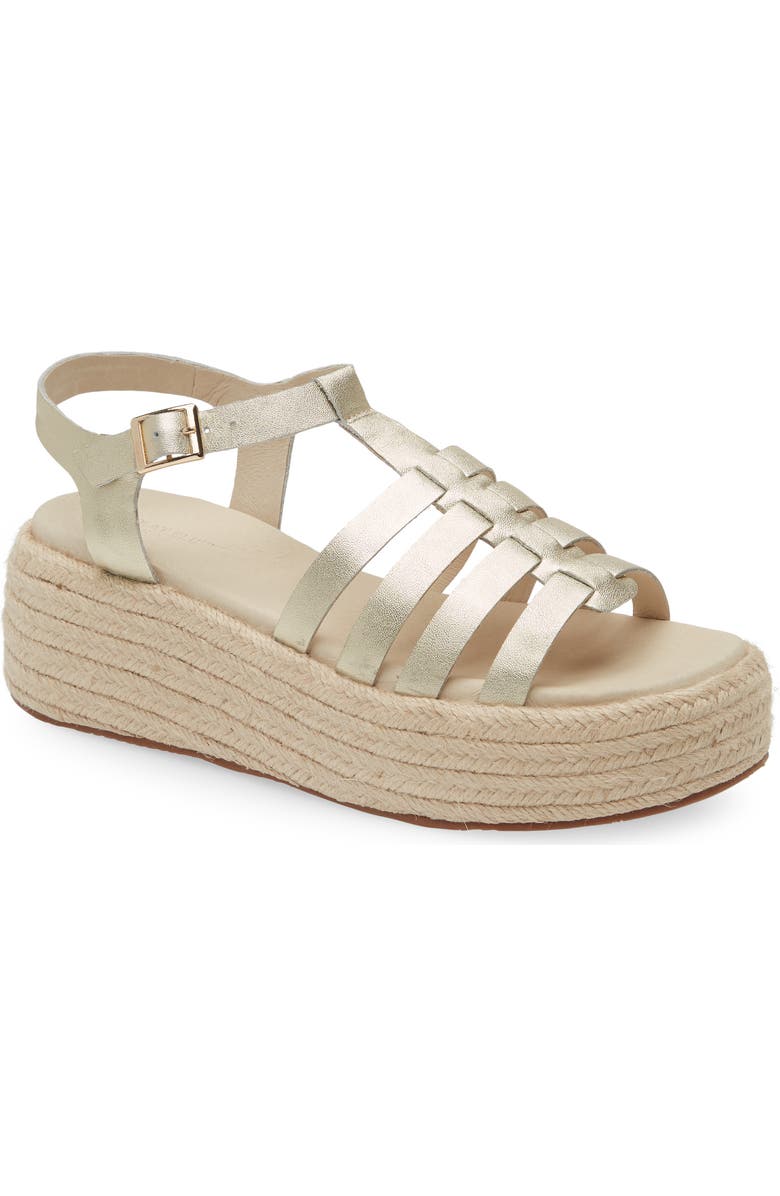 Chocolat Blu Lark Platform Sandal, Main, color, Gold Leather