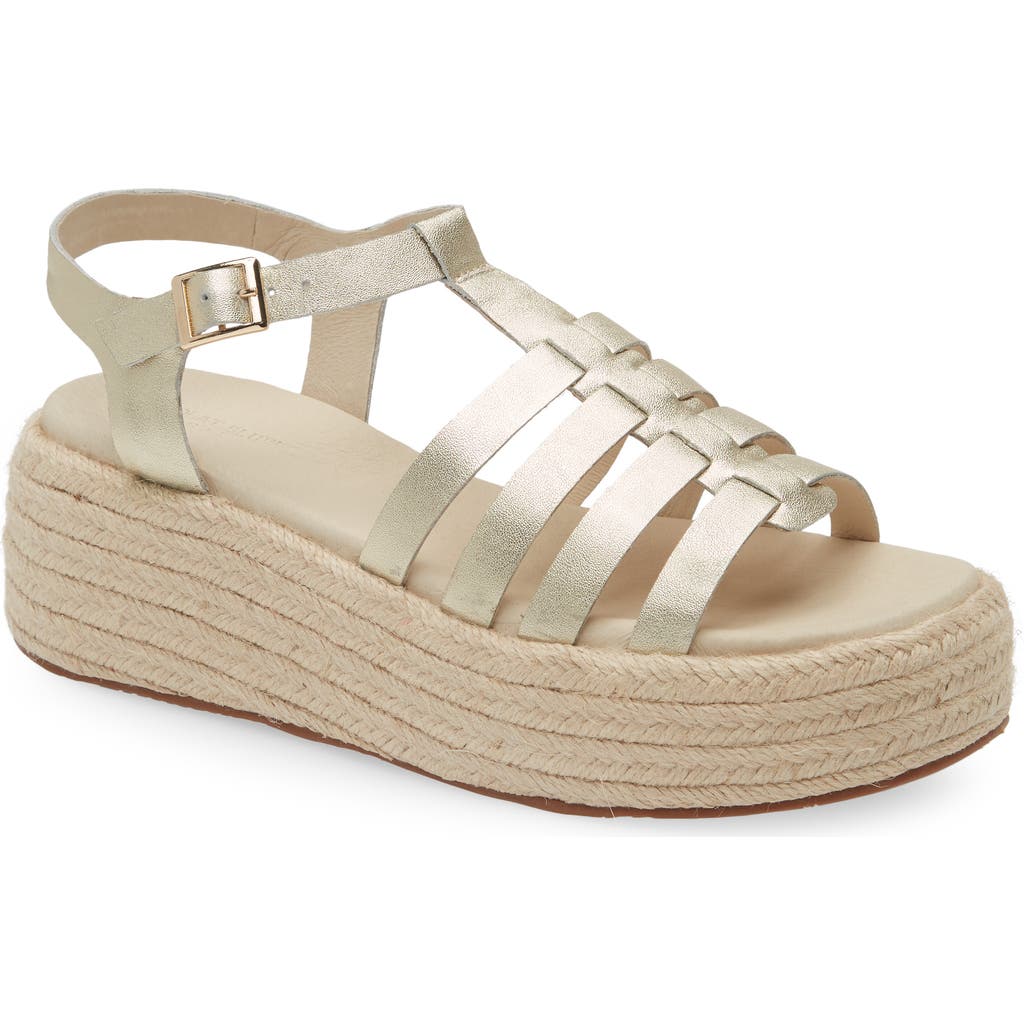 Chocolat Blu Lark Platform Sandal In Gold Leather