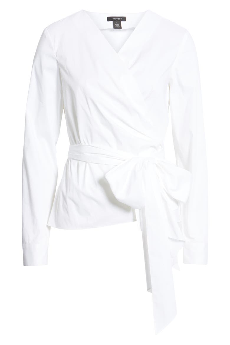 Wrap Top, Alternate, color, WHITE