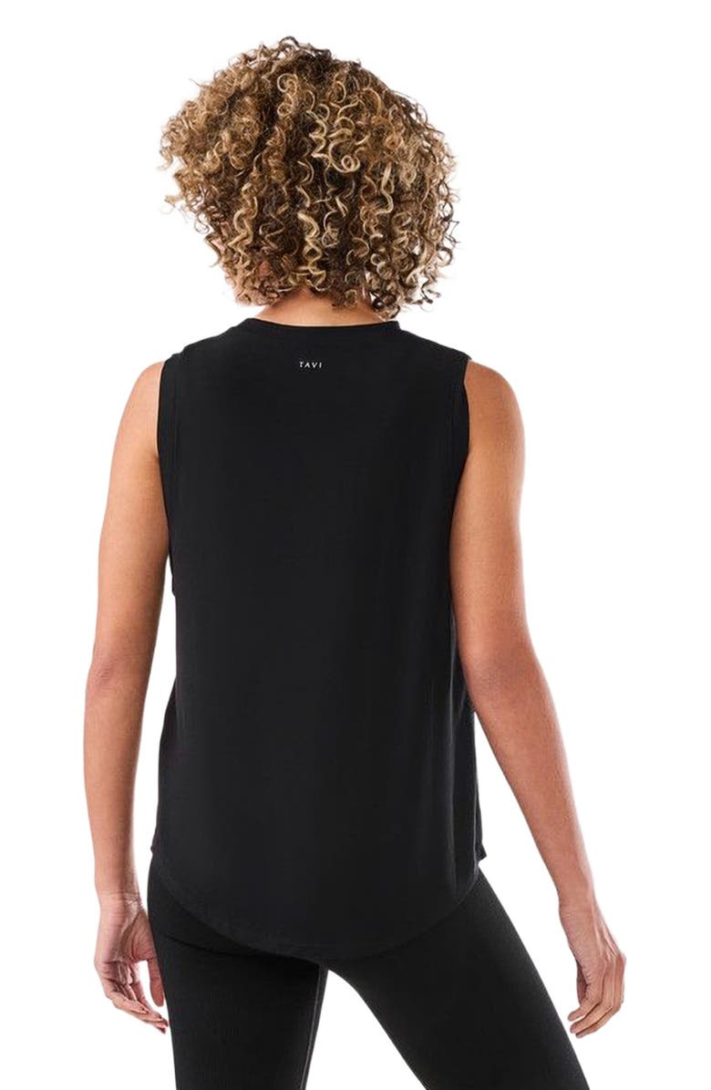 Tavi High Neck Muscle Tank, Alternate, color, Ebony