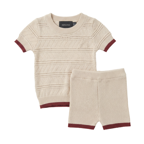 Textured Knit Short Sleeve Top and Shorts Set (Toddler)