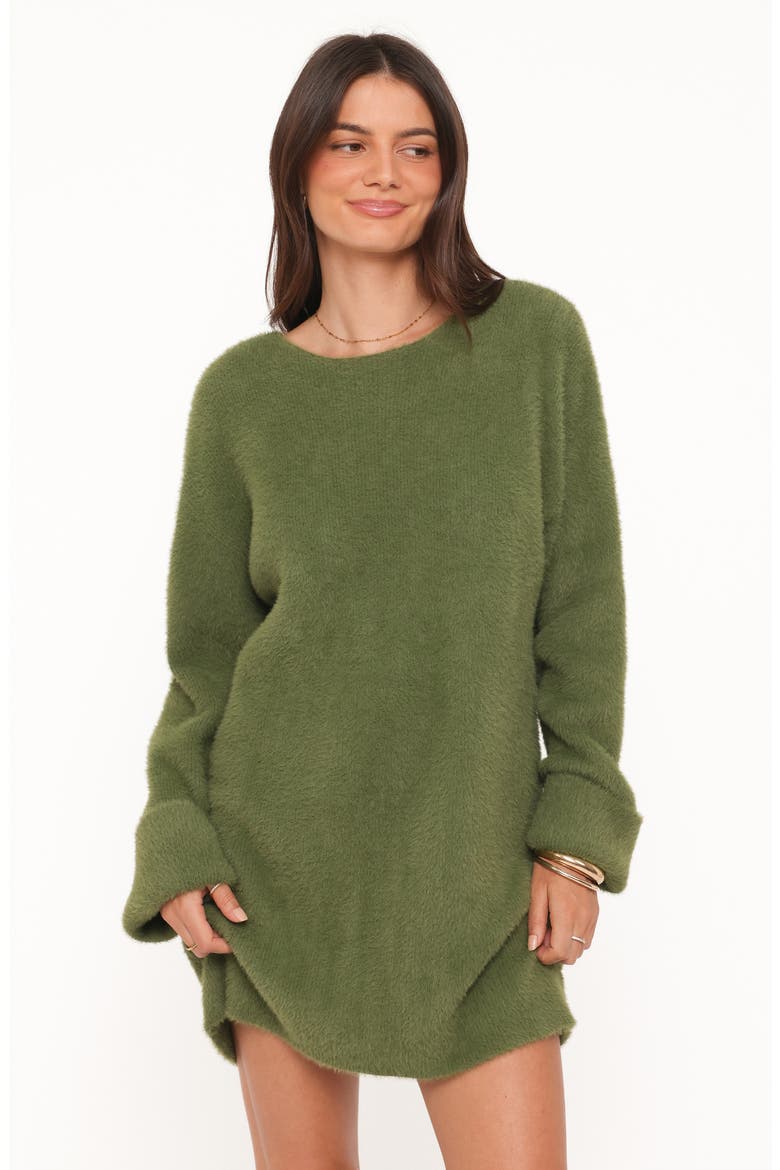 Mitchell Mini Sweater Dress, Alternate, color, OLIVE