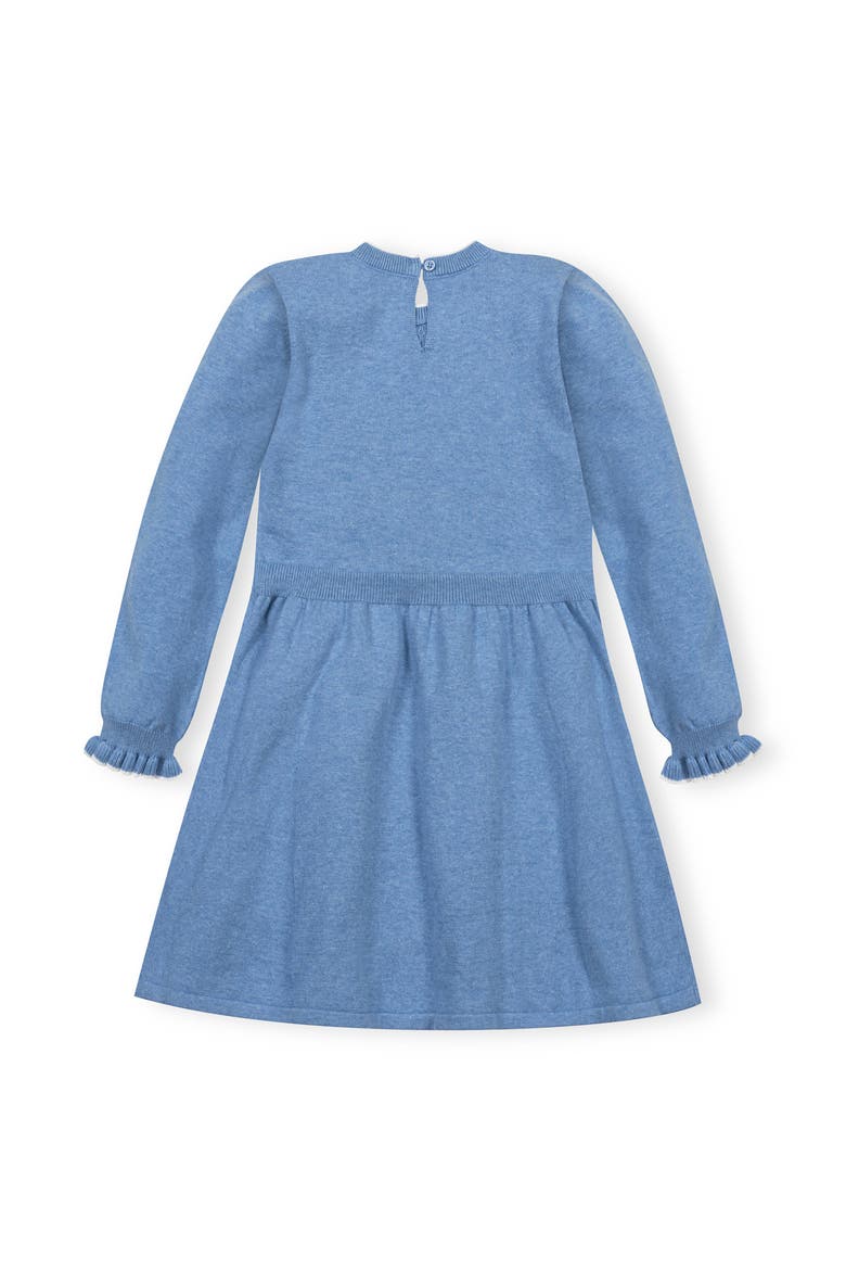 Kids' Organic Ruffle Bodice Sweater Dress, Alternate, color, Medium Blue Heather