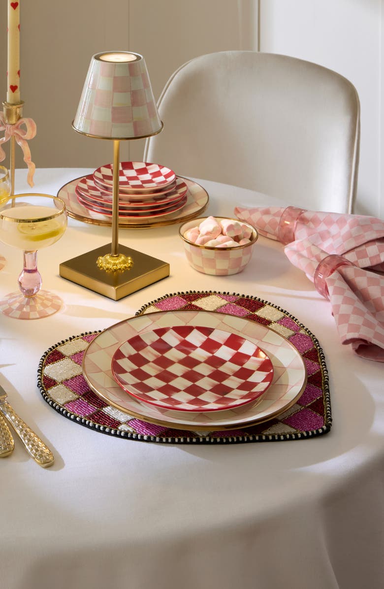 MACKENZIE CHILDS Red & White Heart Placemat, Alternate, color, Red/ White