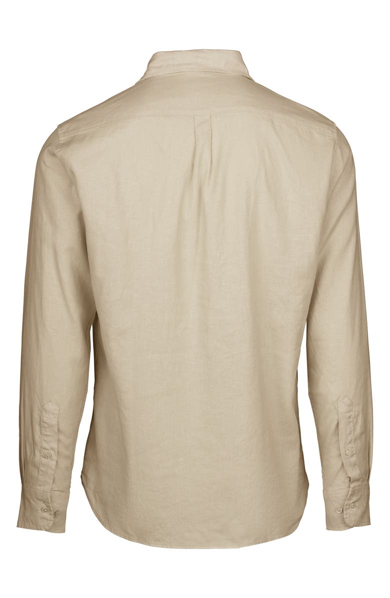 Swims Santorini Stretch Linen & Cotton Button-Up Shirt, Alternate, color, Mist