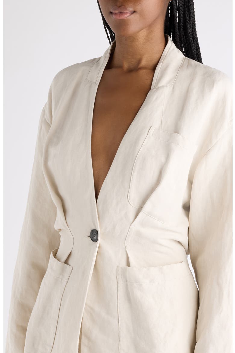 Soraya Linen & Silk Jacket, Alternate, color, ECRU