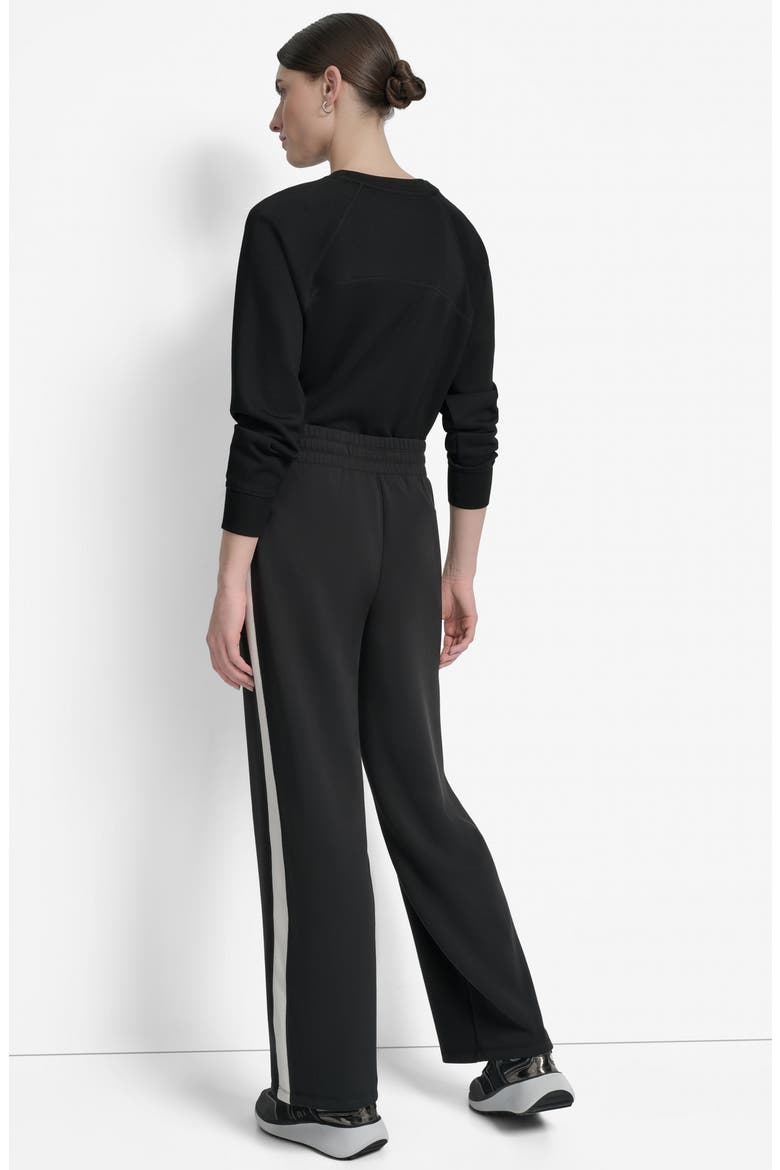 High Waist Modified Wide Leg Track Pants, Alternate, color, BLACK/ EGGNOG
