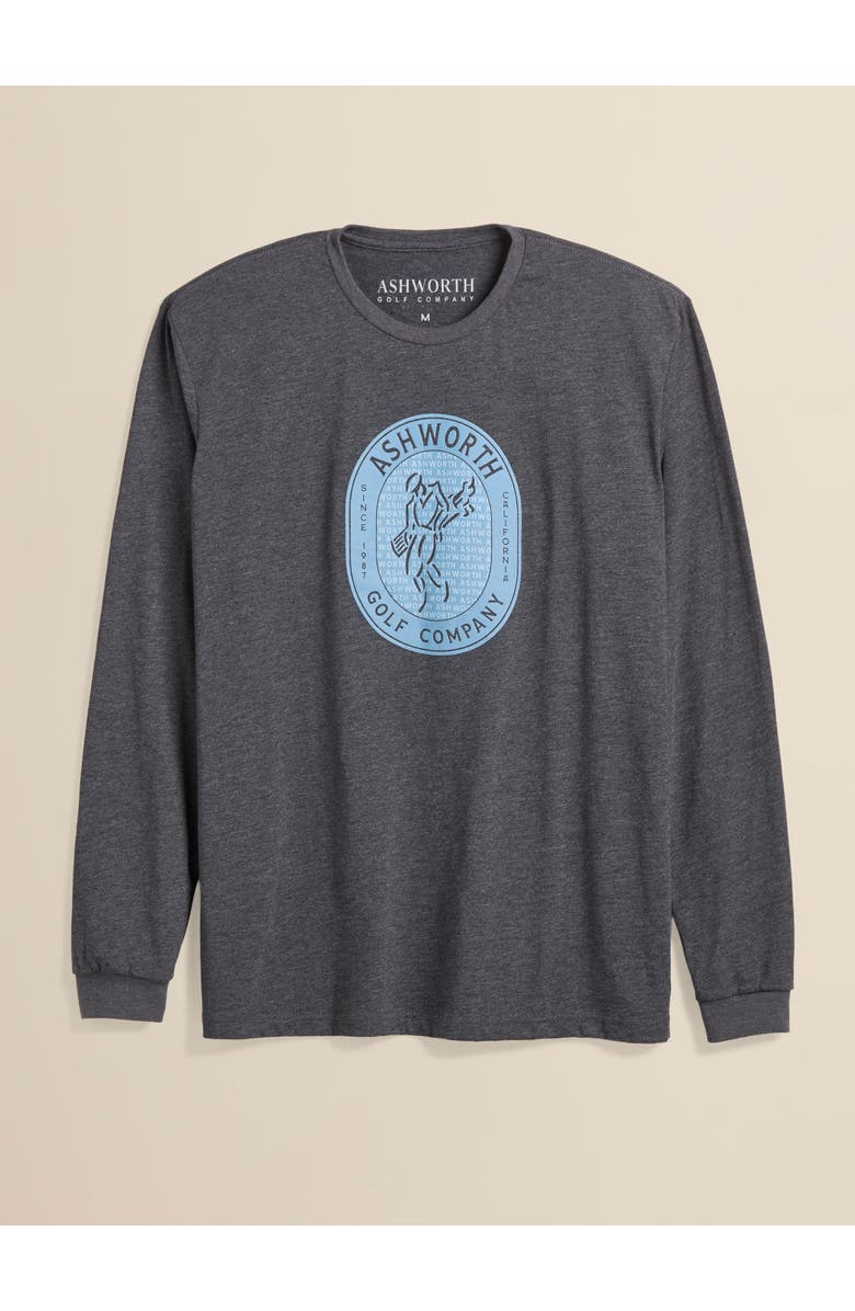 ASHWORTH GOLF LS Golfman Badge Tee, Main, color, Charcoal