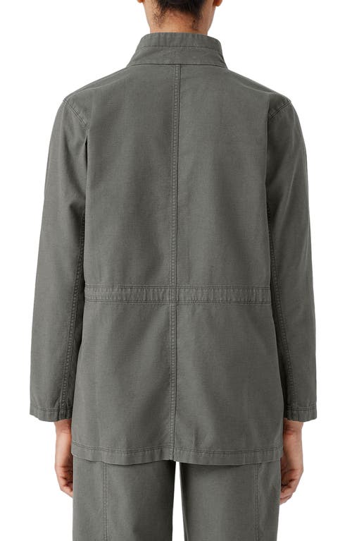 Eileen Fisher Stand Collar Organic Cotton Blend Jacket