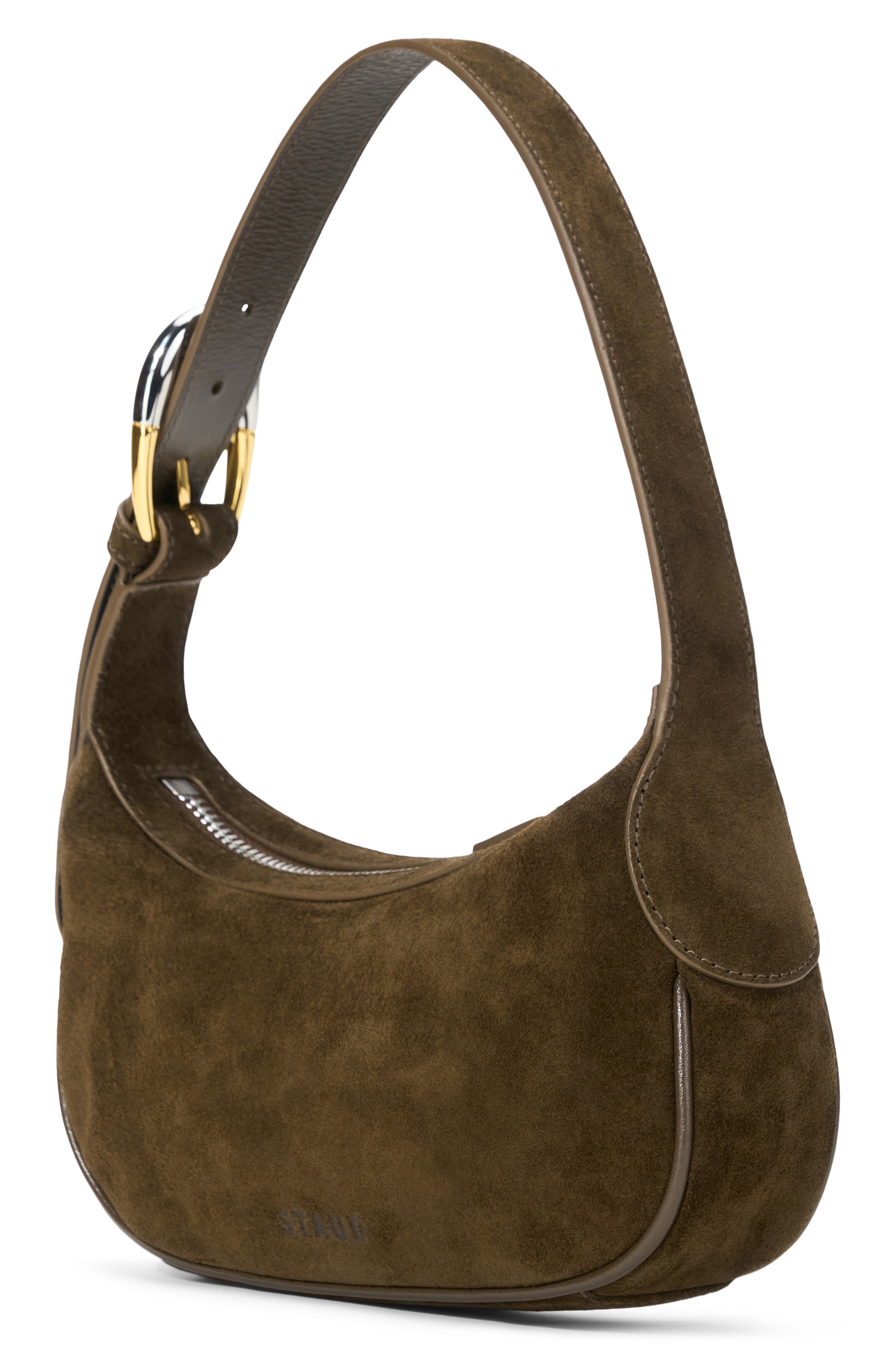 STAUD Ollie Metallic Leather Shoulder Bag, Alternate, color, 