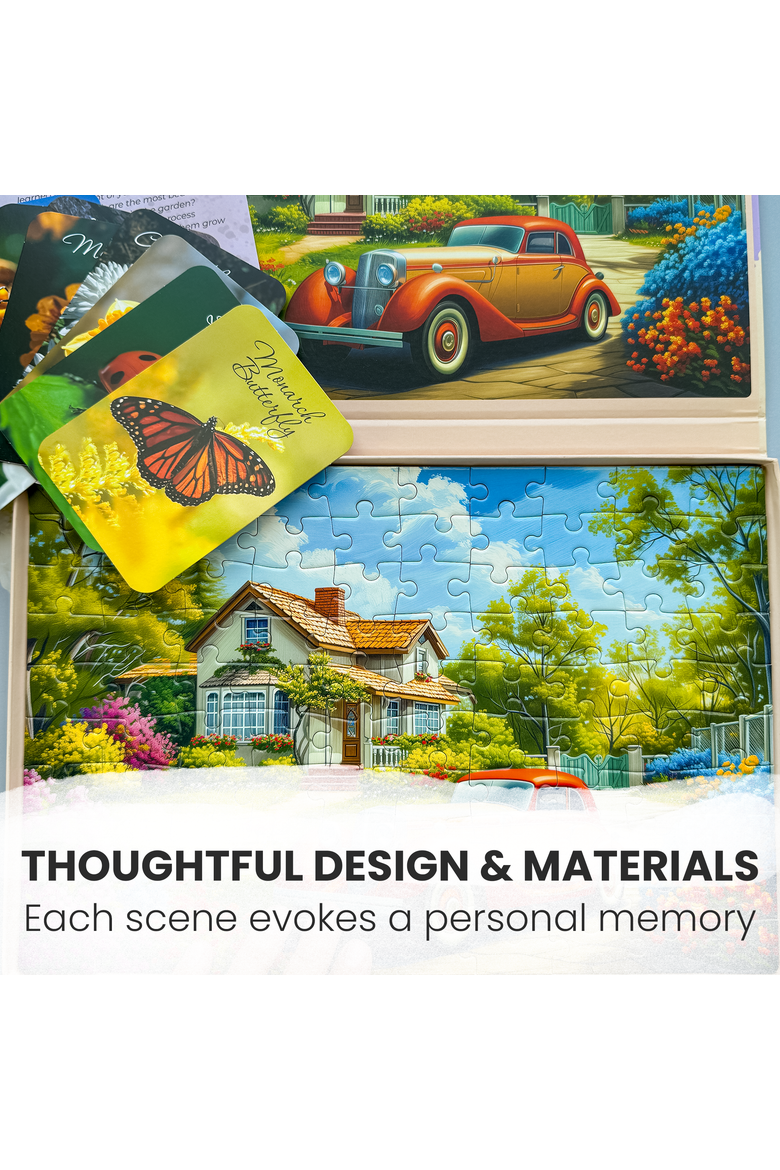 100-Piece Cognitive Activity Puzzles - Large Piece Jigsaw Puzzle Set for Seniors, Alternate, color, Picturesque Views