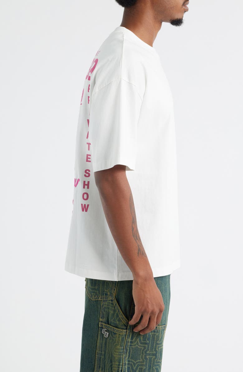 CRIMINAL DAMAGE Fantasy Fulfilled Oversize Embroidered Graphic T-Shirt, Alternate, color, Off White/ Pink