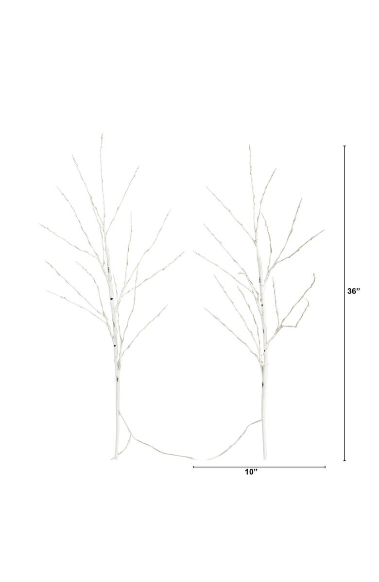 NEARLY NATURAL 36-in Pre-Lit Artificial White Birch Branches with 150 Warm White LED Lights - Set of 2, Alternate, color, White