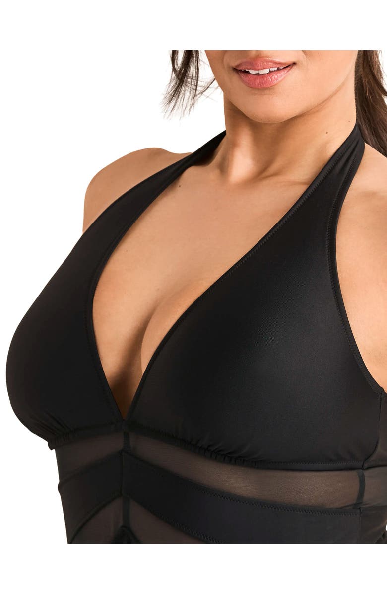 Adore Me Rikki Swimwear One Piece Swimsuit, Alternate, color, Black