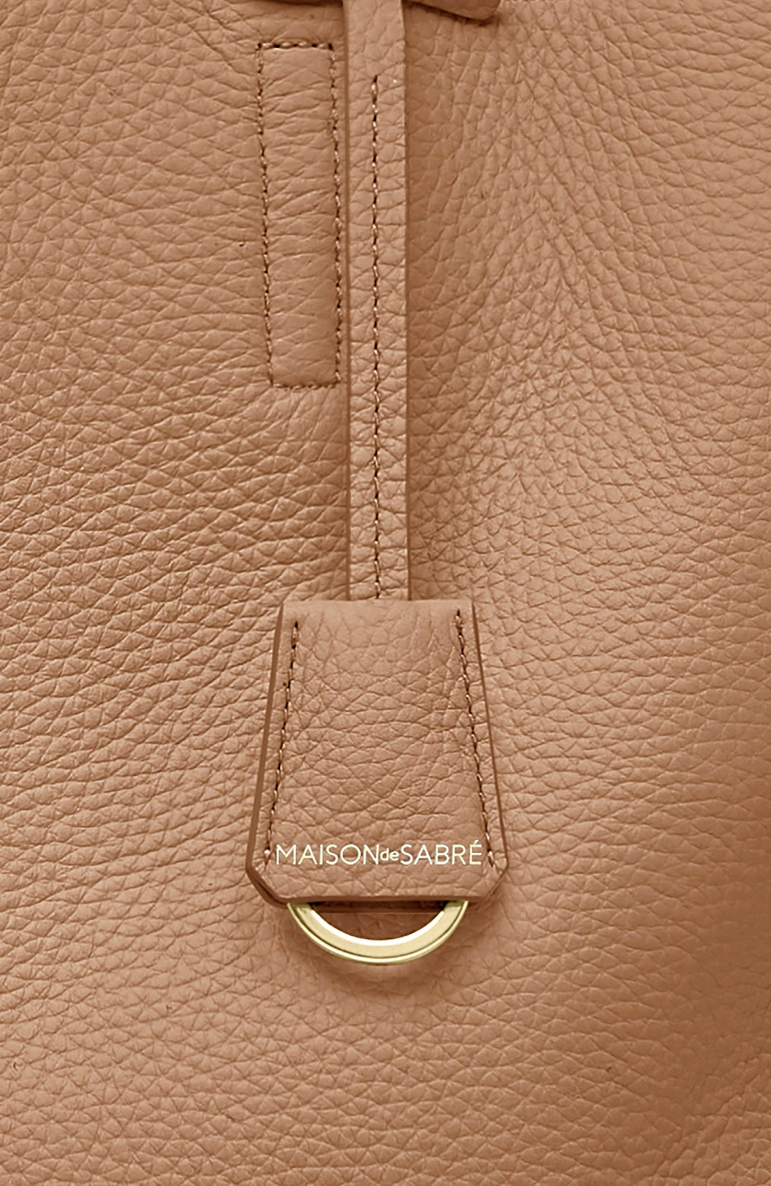 Large Leather Snap Soft Tote, Alternate, color, Sandstone Lily