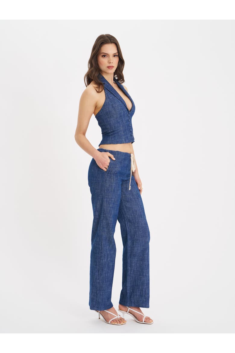 Raffaella Cotton Denim Straight Leg Pants, Alternate, color, Denim Blue