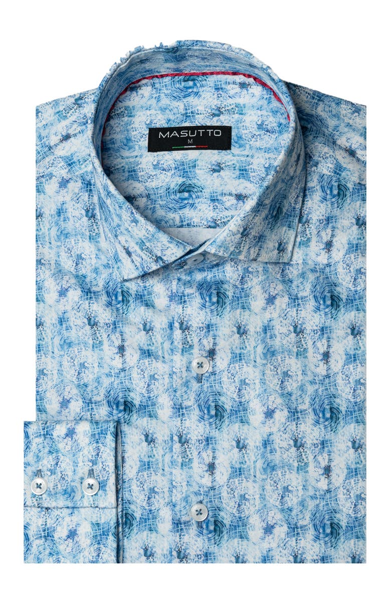MASUTTO Laredo Print Button-Up Long Sleeve Shirt, Main, color, Blue