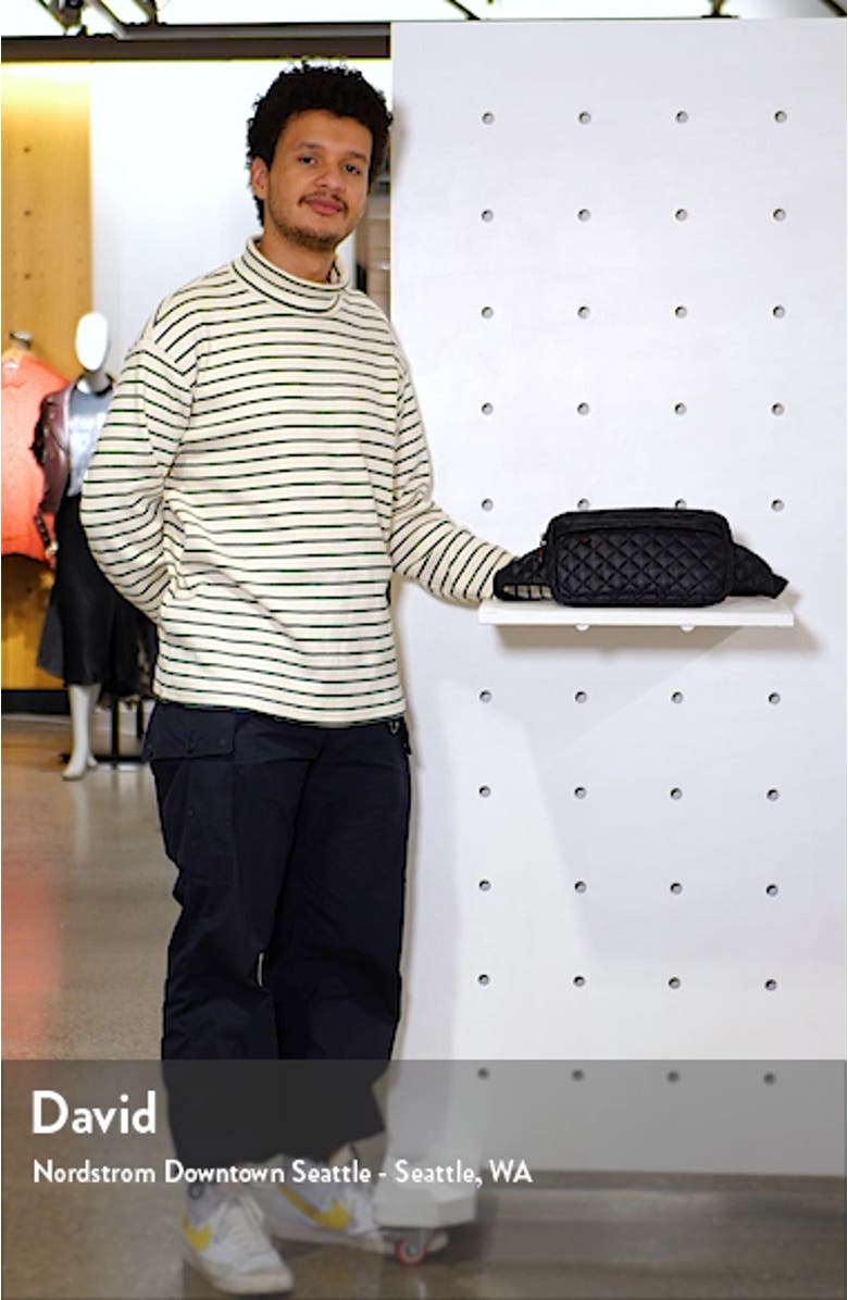 Large Metro Quilted Nylon Belt Bag, sales video thumbnail