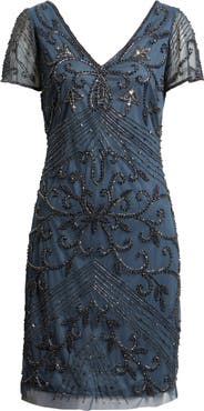 Pisarro Nights Beaded Double V-Neck Dress
