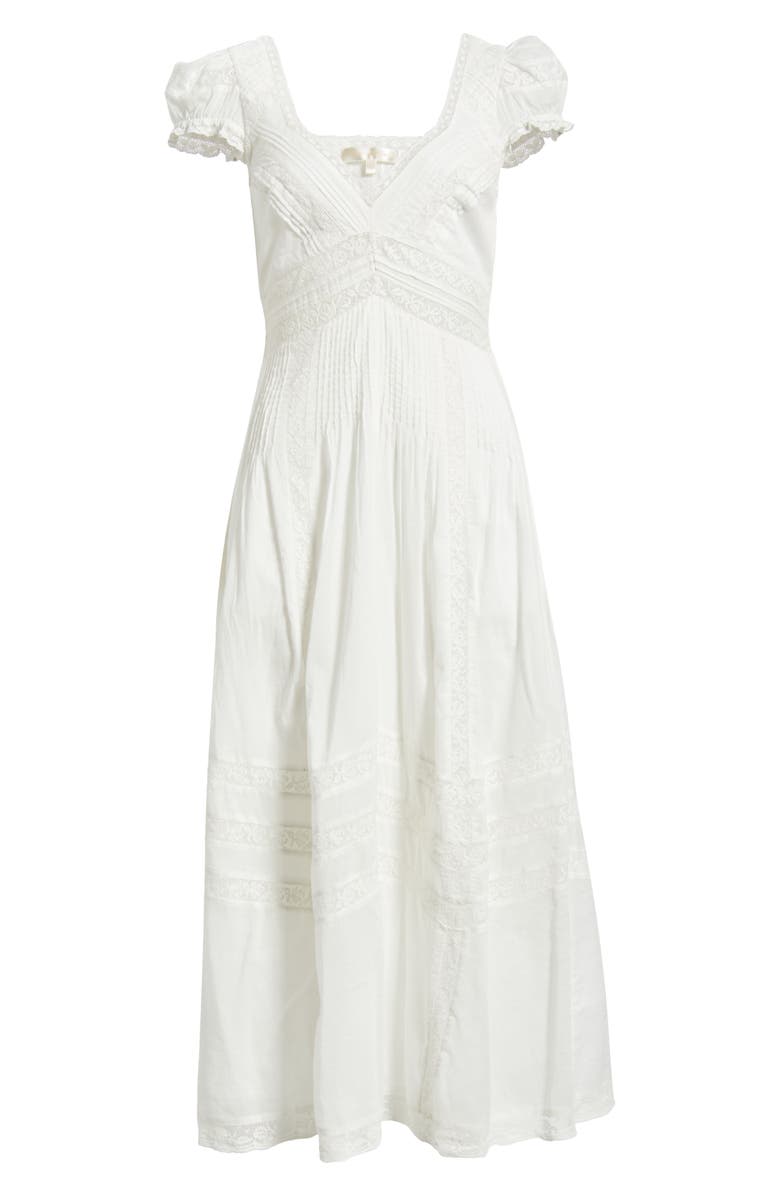 LoveShackFancy Suvi Lace Trim Cocktail Dress, Alternate, color, 