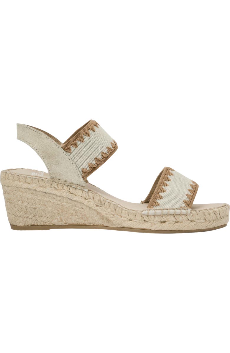 André Assous Ava Ankle Strap Espadrille Wedge, Alternate, color, Bone