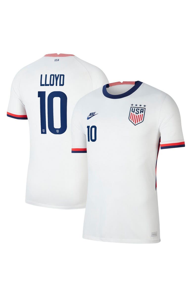 Nike Men's Nike Carli Lloyd White USWNT 2020 Home Stadium Breathe Replica Jersey, Main, color, 